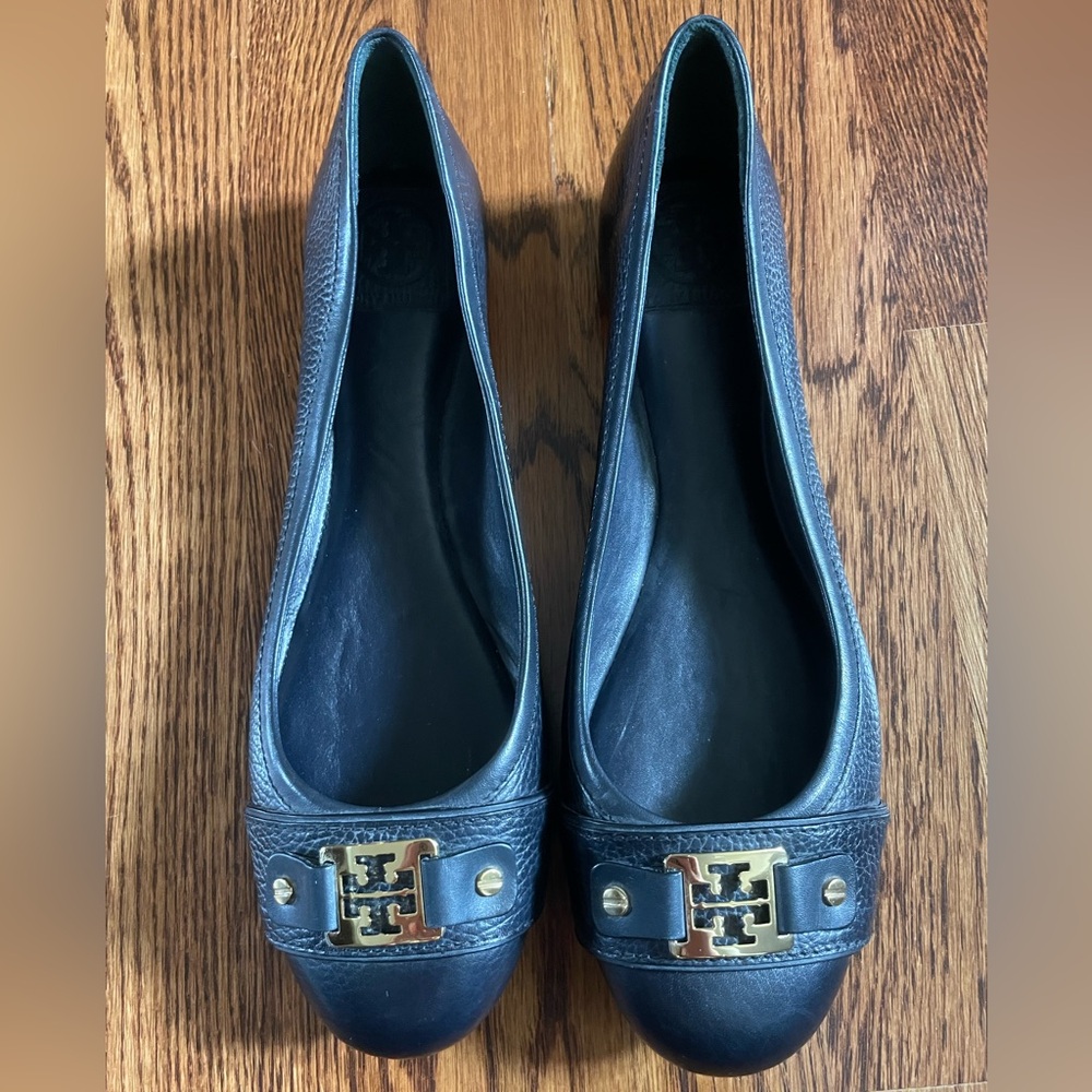 NEW Tory Burch Cline Navy Blue Ballet Flats Women’s Size 11